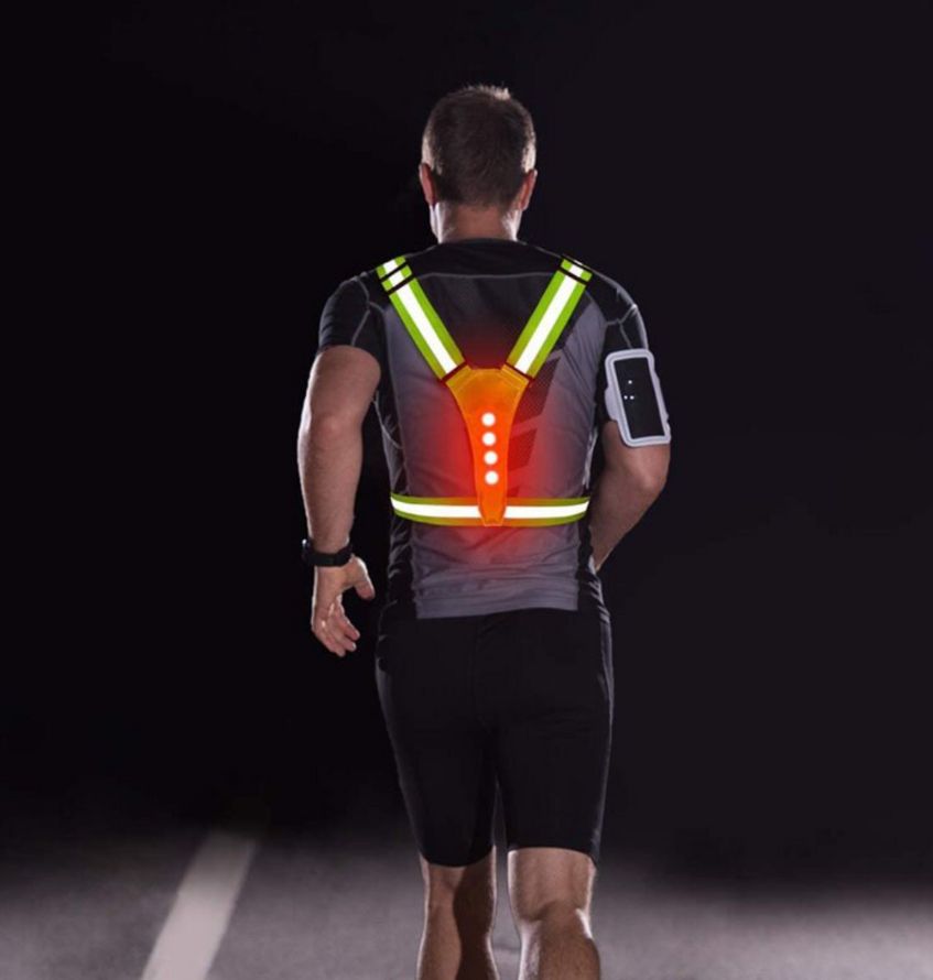 GlowGuard™ sikkerhedsvest | Sikkerheds LED-vest til løb, cykling og arbejde