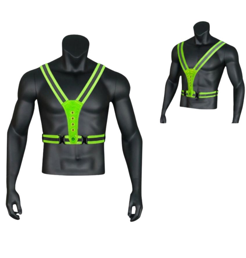 GlowGuard™ sikkerhetsvest | Sikkerhets LED Vest for Løping, Sykling og Arbeid