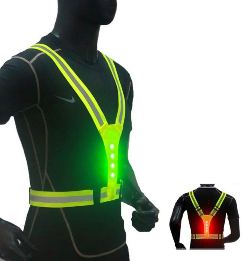 GlowGuard™ sikkerhetsvest | Sikkerhets LED Vest for Løping, Sykling og Arbeid