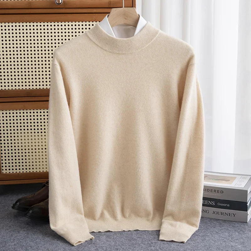 Klassisk Mock Neck Uld Pullover