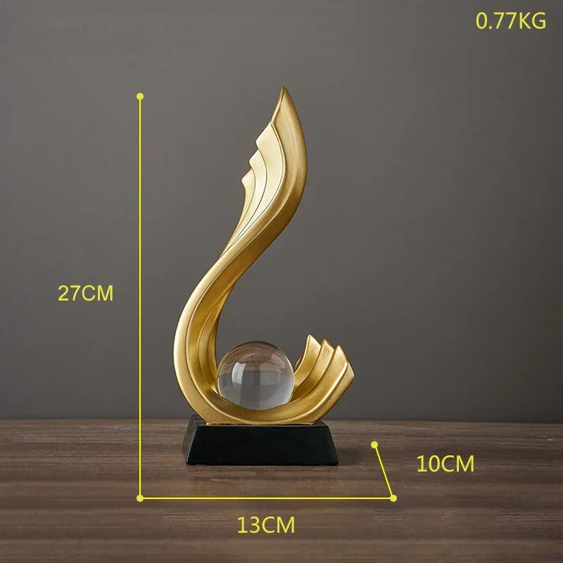 Luxury Golden Abstract Sculpture