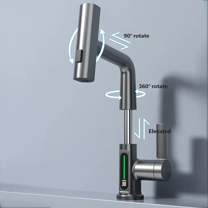 Vrimlo Waterfall Faucet With Temperature Display