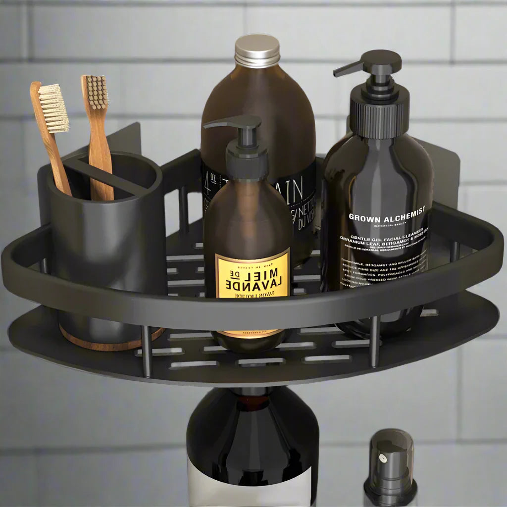 Estante de Aluminio para Baño y Cocina que Ahorra Espacio – Organizador Elegante, Sin Taladros