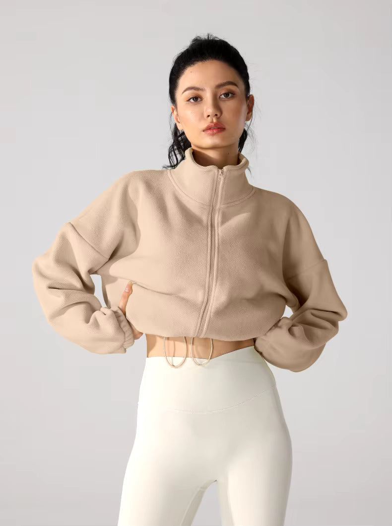 Vinter Sports Cropped Oversized Fleece Jakke