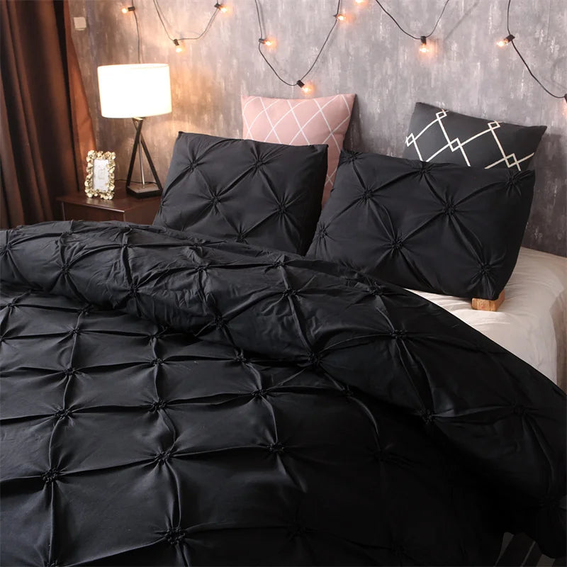 Diamond Pintuck Duvet Cover 3 Piece Bed Set