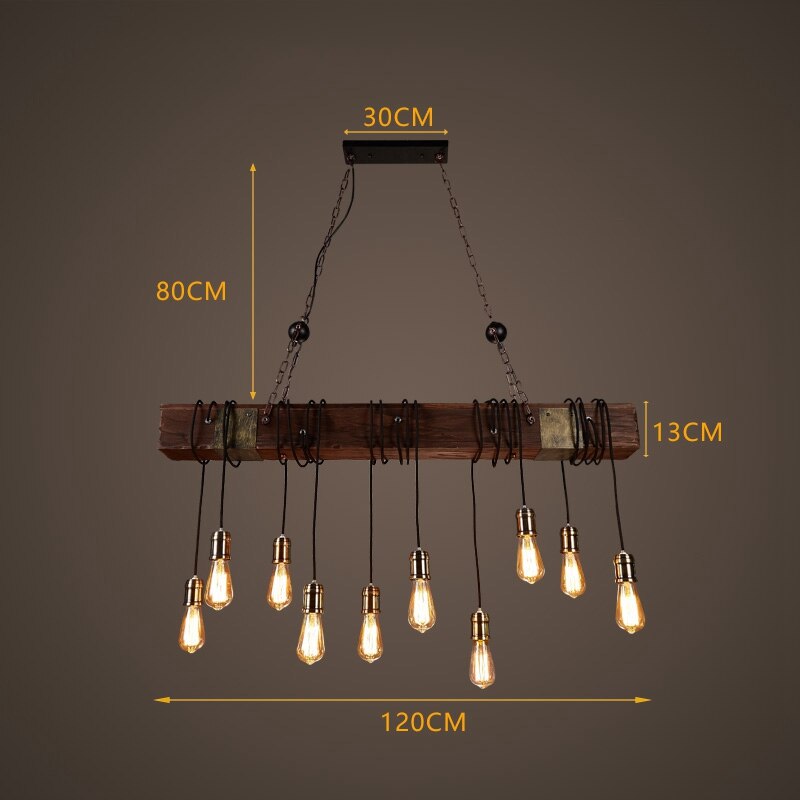 Plafon LED din lemn retro industrial antic