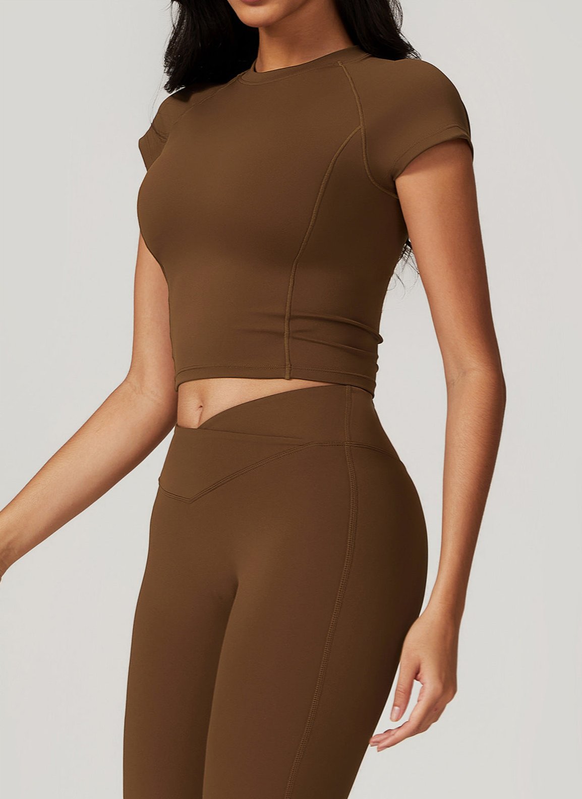 Two-Piece Crop Top and Flare Pant Leggings Set