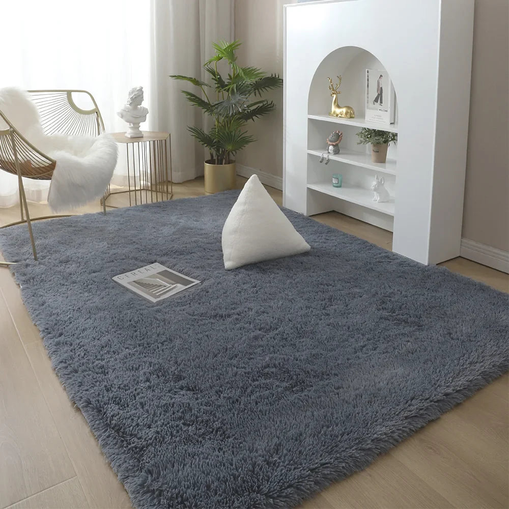 Winnie Luxe Furry Rug – Modern Soft Shag Carpet for Bedroom & Living Room