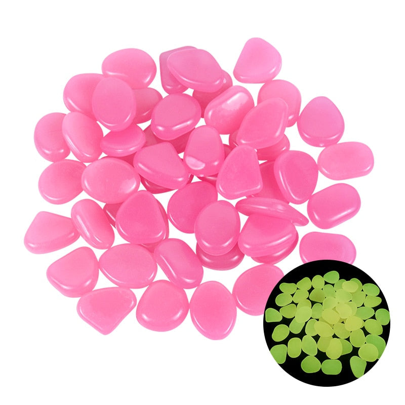 25/50 kpl Glow in the Dark Garden Pebbles