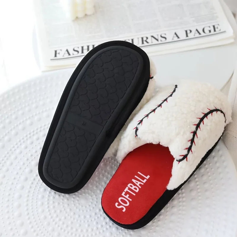 Alphi Cozy Ball Slippers - Pantofi moi din pluș pentru interior, de iarnă