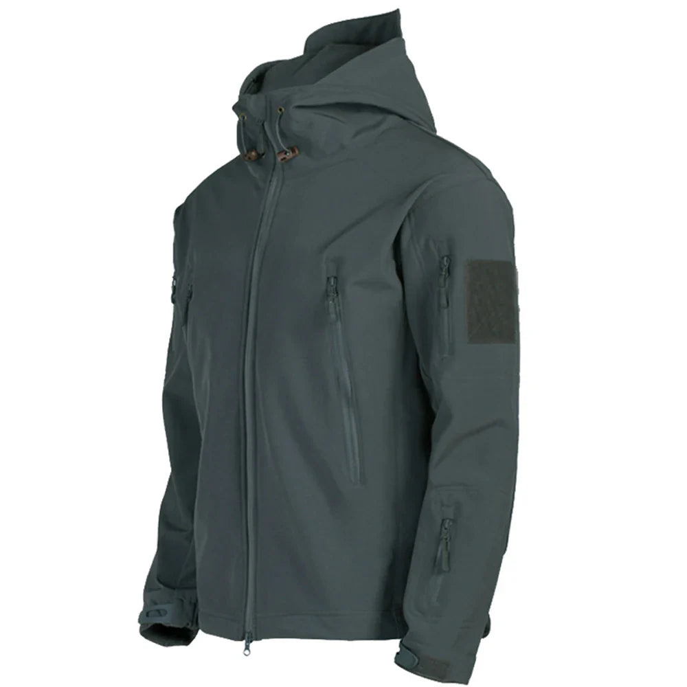 Soft Shell Jacket - Men's Tactical Windproof Waterproof Hooded Bomber Coat