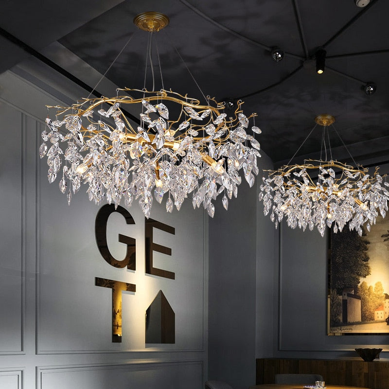 Golden Glamour Modern Crystal Chandelier