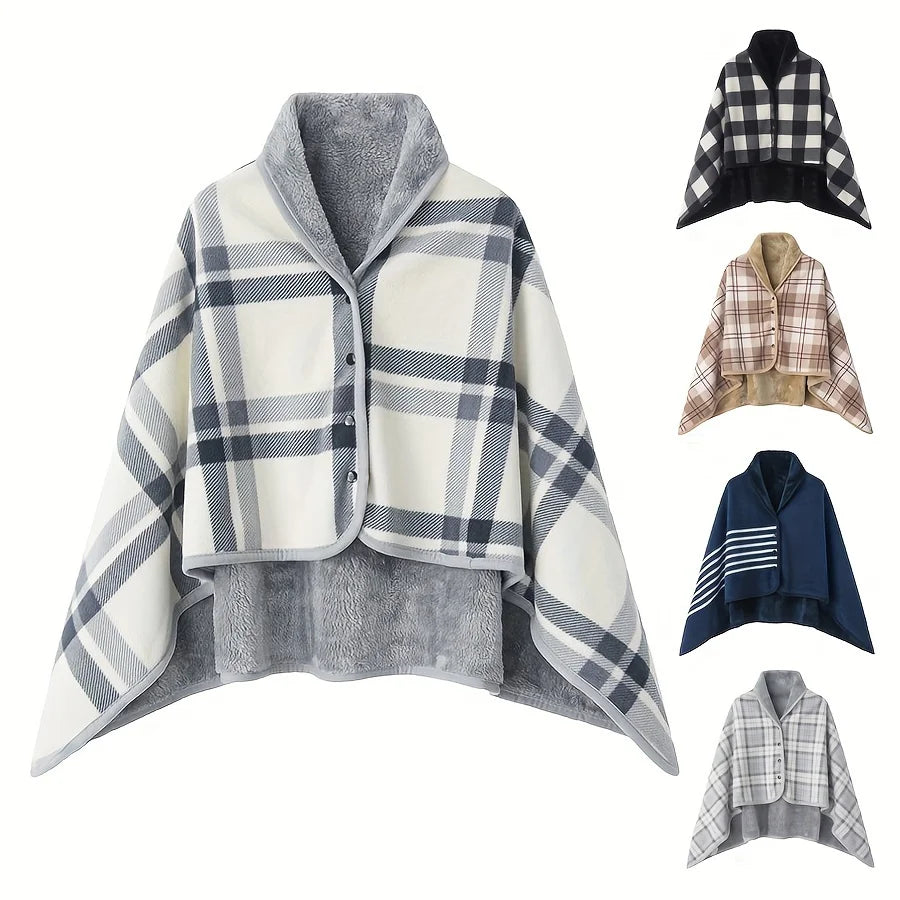 ComfyCaden Wearable Shawl Blanket - Cozy Flannel for Office & Lazy Days