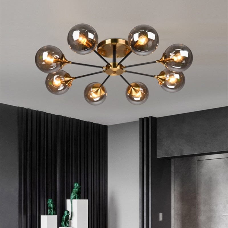 Chandelier en verre jade