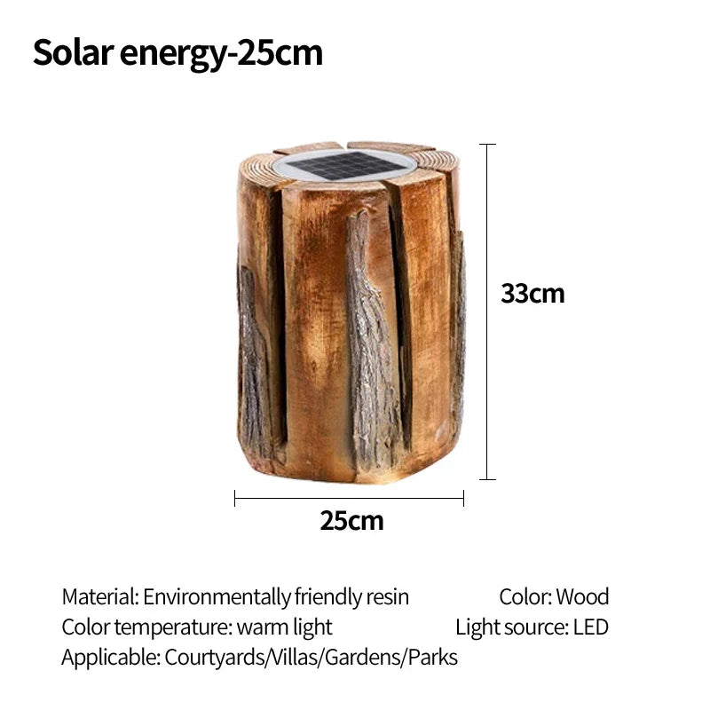 Vrimlo Lumière de Souche en Bois d'Extérieur