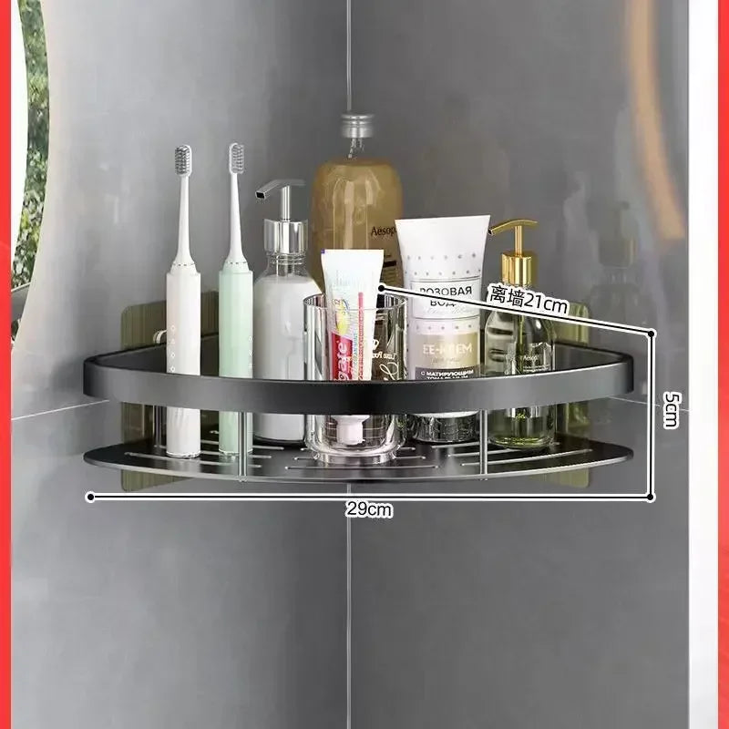 Corner Shower Organizer | No-Drill Aluminum Shelf