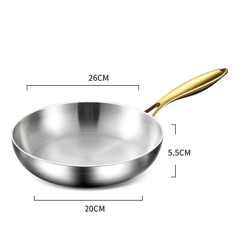 Poêle à frire en acier inoxydable 316 – Poêle wok antiadhésive pour cuisinière à gaz et à induction