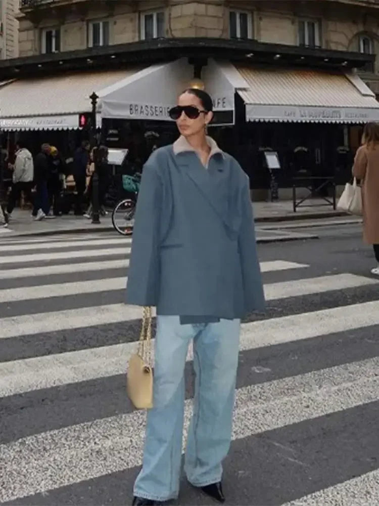 Blazer à fente latérale pour femmes Chinie Chic