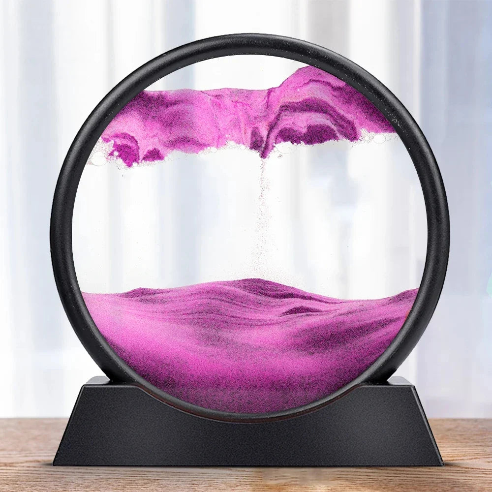 3D Moving Sand Art Picture | Deep Sea Sandscape Hourglass for Relaxation & Desktop Decor