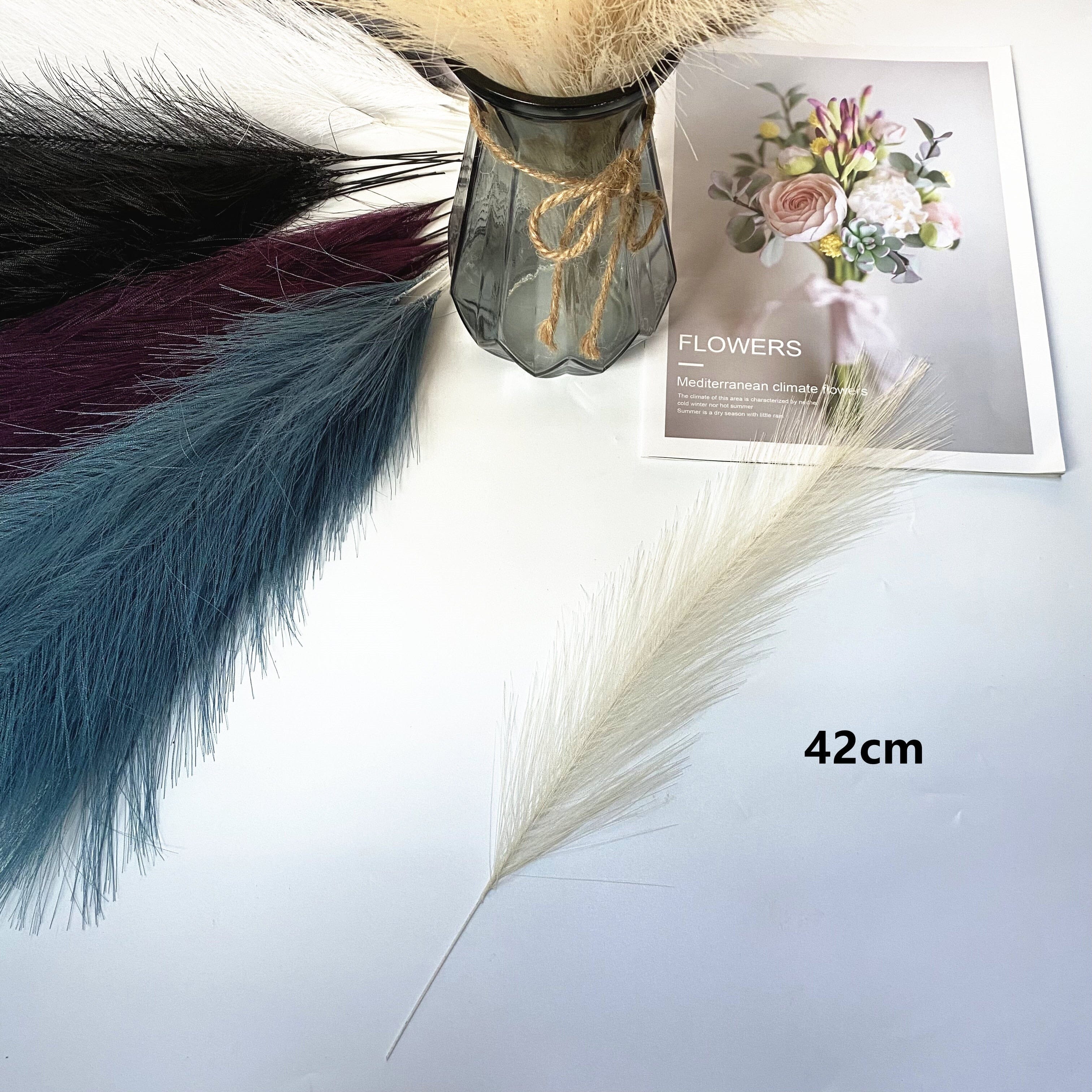 20Pz Erba Pampas Artificiale Fluffy Bohemien Colorata