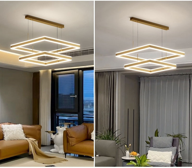 YLK Kare - Lustre led moderne pour salon design carré de luxe