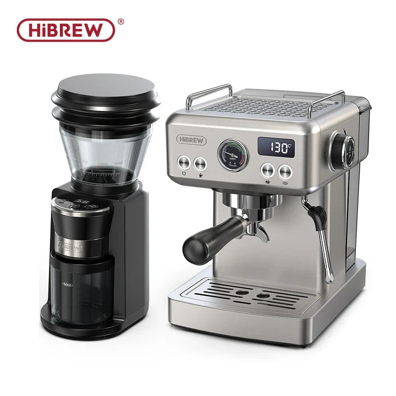 Molinillo de café eléctrico HiBREW automático con 31 engranajes para espresso, café americano y vertido - Almacenamiento visual de granos (G3)