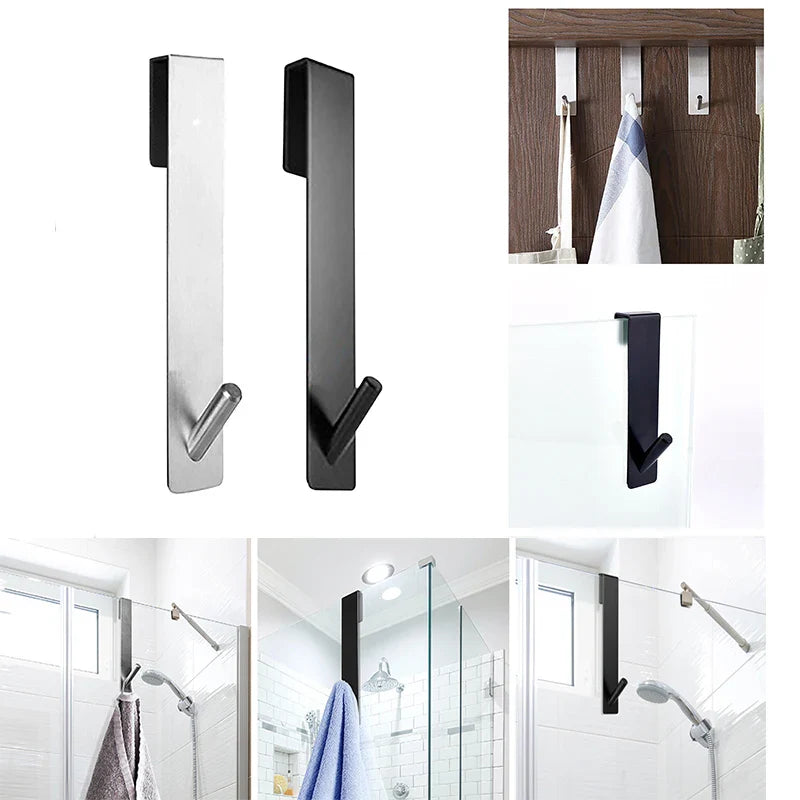 Portasciugamani da bagno in acciaio inossidabile a forma di S elegante – Gancio appendiabiti salvaspazio per porta