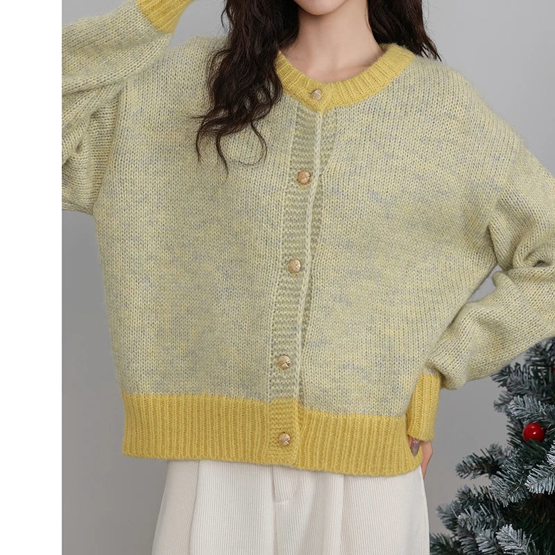 Cardigan tricotat elegant cu un singur nasture - Pulover casual cu mânecă lungă pentru femei, pentru toamnă/iarnă