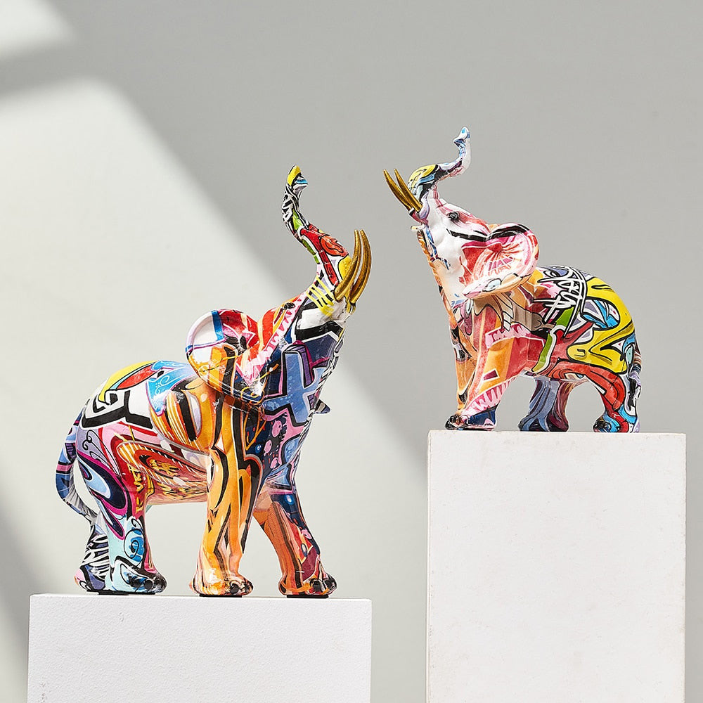 Vrimlo® Elephant Nordic Painted Statue