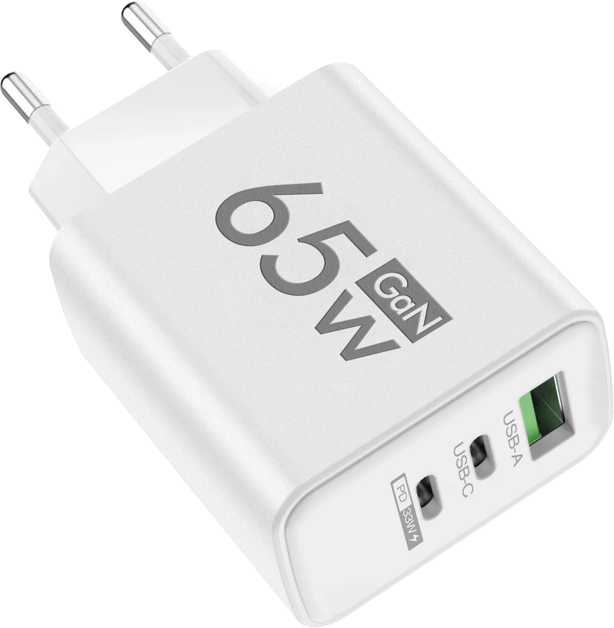 Încărcător USB C 65W GaN Încărcare Rapidă PD Quick Charge 3.0 Adaptor de Perete pentru iPhone 15, Xiaomi, POCO, Samsung, OnePlus – Priză EU/US