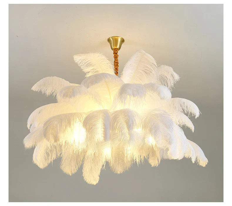 Ostrich Feather Chandelier