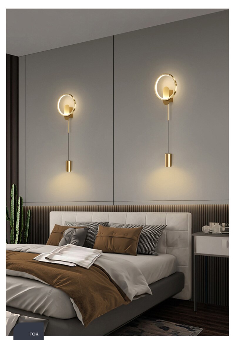 BAN Branwen Moderne LED Nordisk Gull Vegglampe 24W