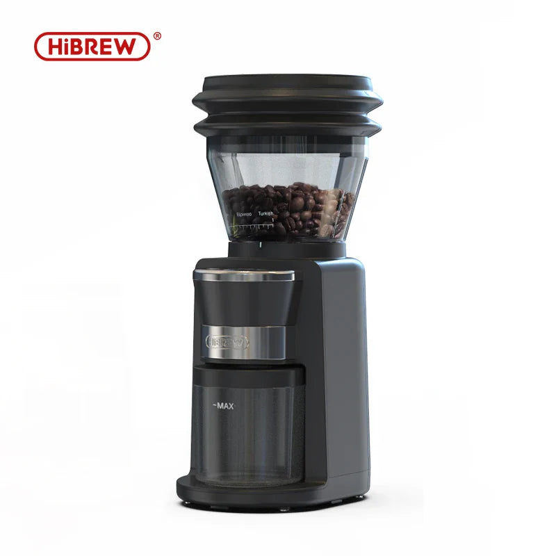 Molinillo de café eléctrico HiBREW automático con 31 engranajes para espresso, café americano y vertido - Almacenamiento visual de granos (G3)