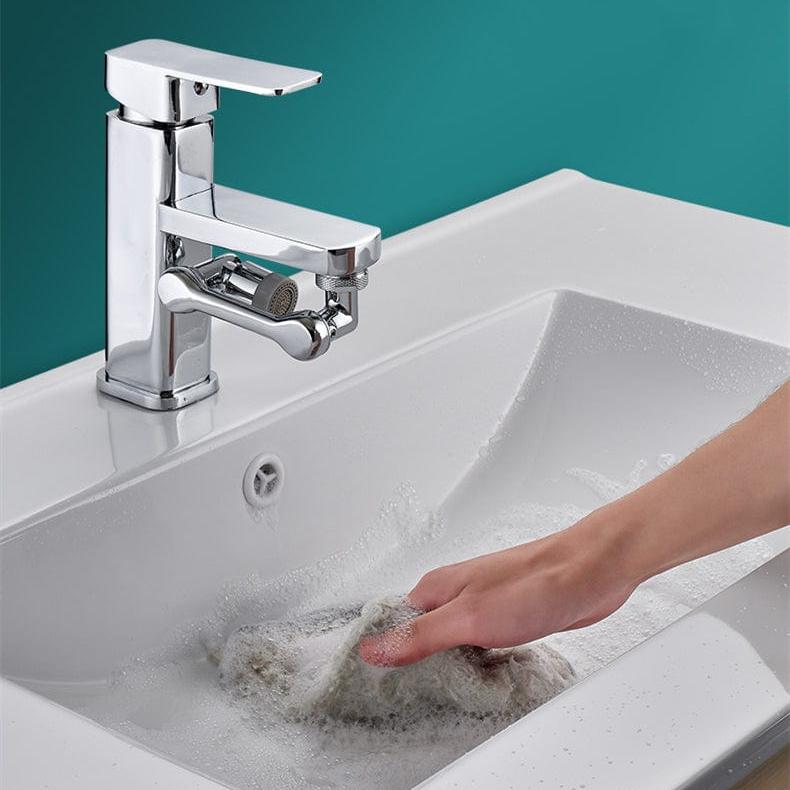 Rotating faucet extension for easy cleaning