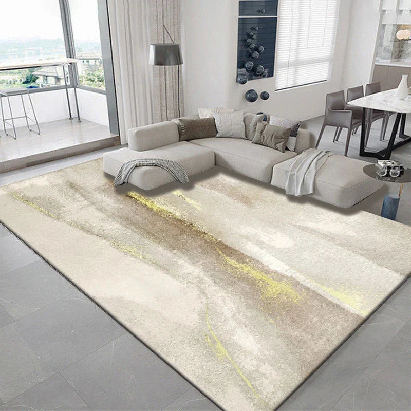 Nordic Elegance Ink Splash Rug – Modern Abstract Area Carpet for Living Room & Bedroom