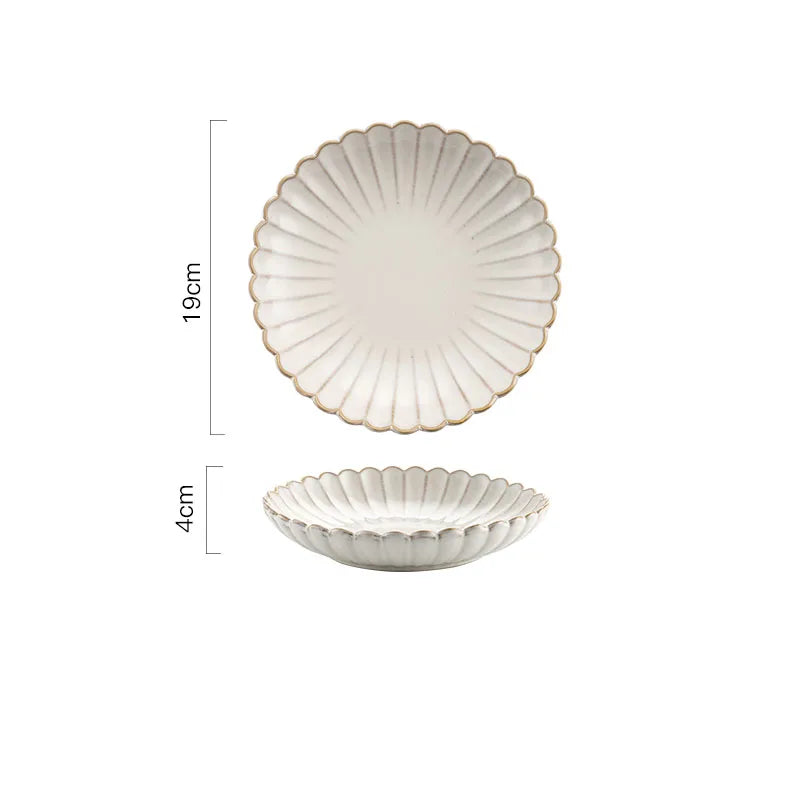 White Retro Ceramic Dishes Plates