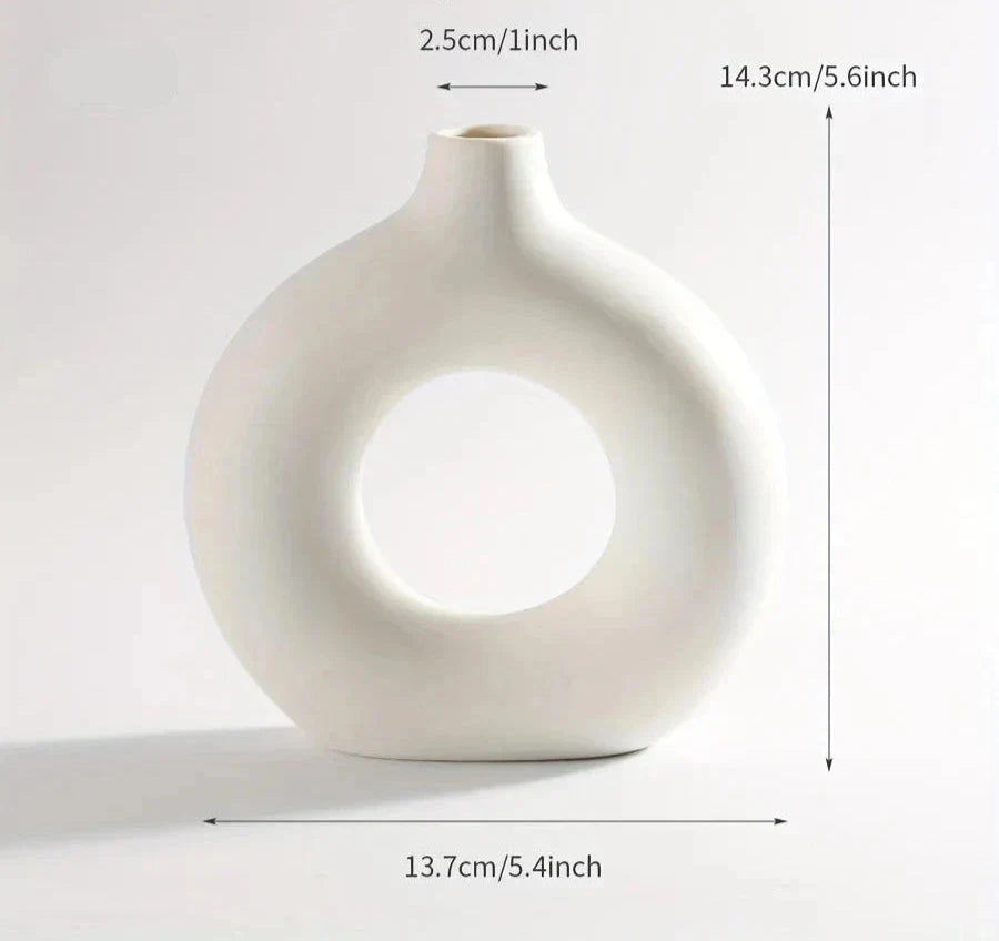 Minimalist Nordic Donut Design Vase