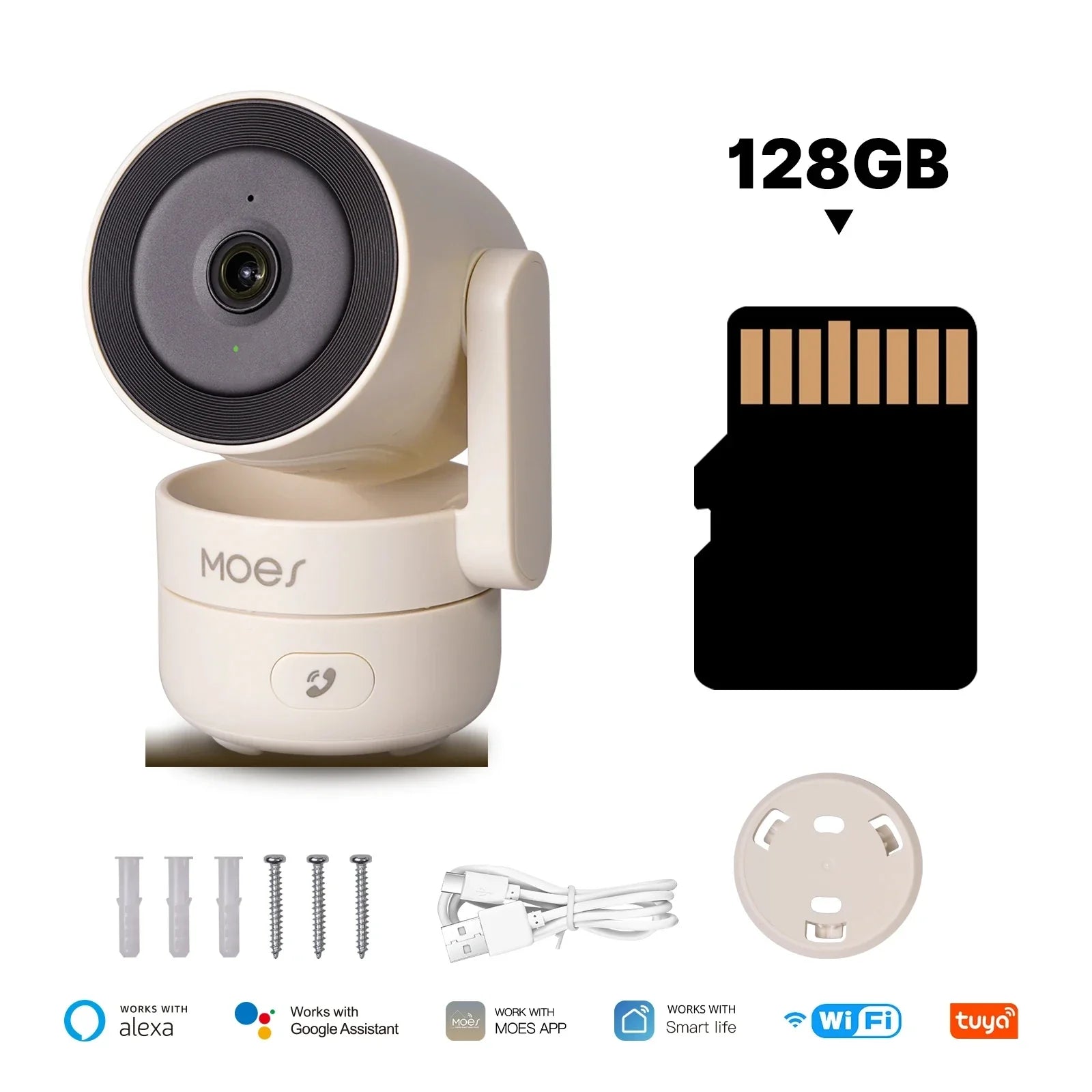 MOES Tuya WiFi Cameră de Securitate Interioară Pan/Tilt Smart 4MP HD