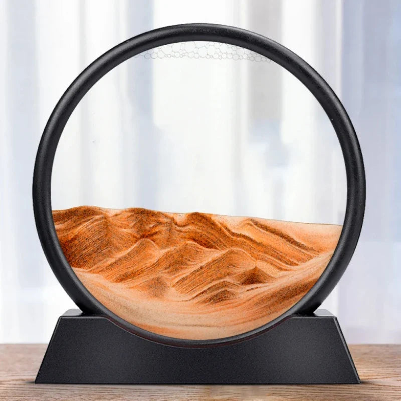 3D Moving Sand Art Picture | Deep Sea Sandscape Hourglass for Relaxation & Desktop Decor