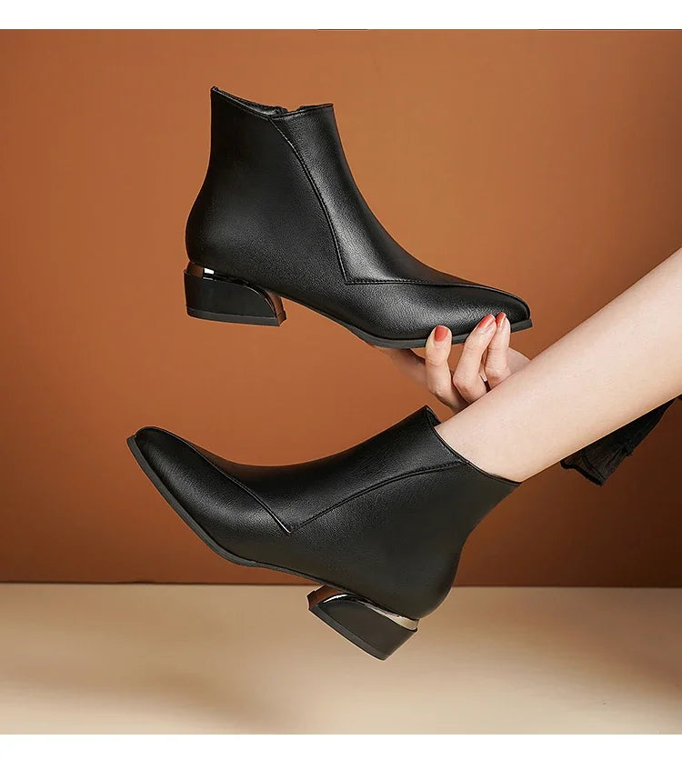 Belezaa Minimalist Heeled Ankle Boots