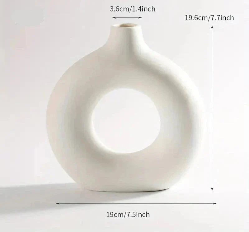 Minimalist Nordic Donut Design Vase