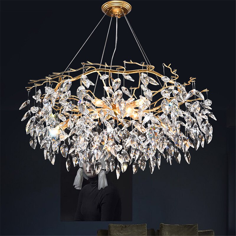 Chandelier en cristal moderne Glamour doré