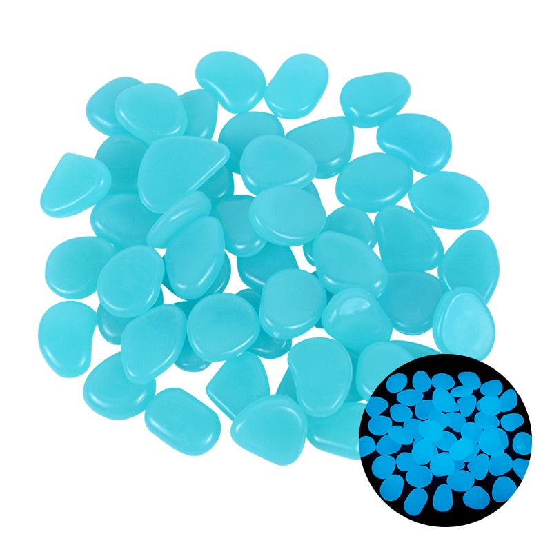 25/50 kpl Glow in the Dark Garden Pebbles