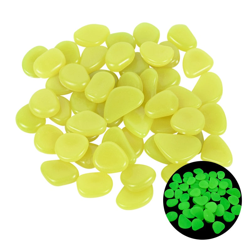 25/50 kpl Glow in the Dark Garden Pebbles