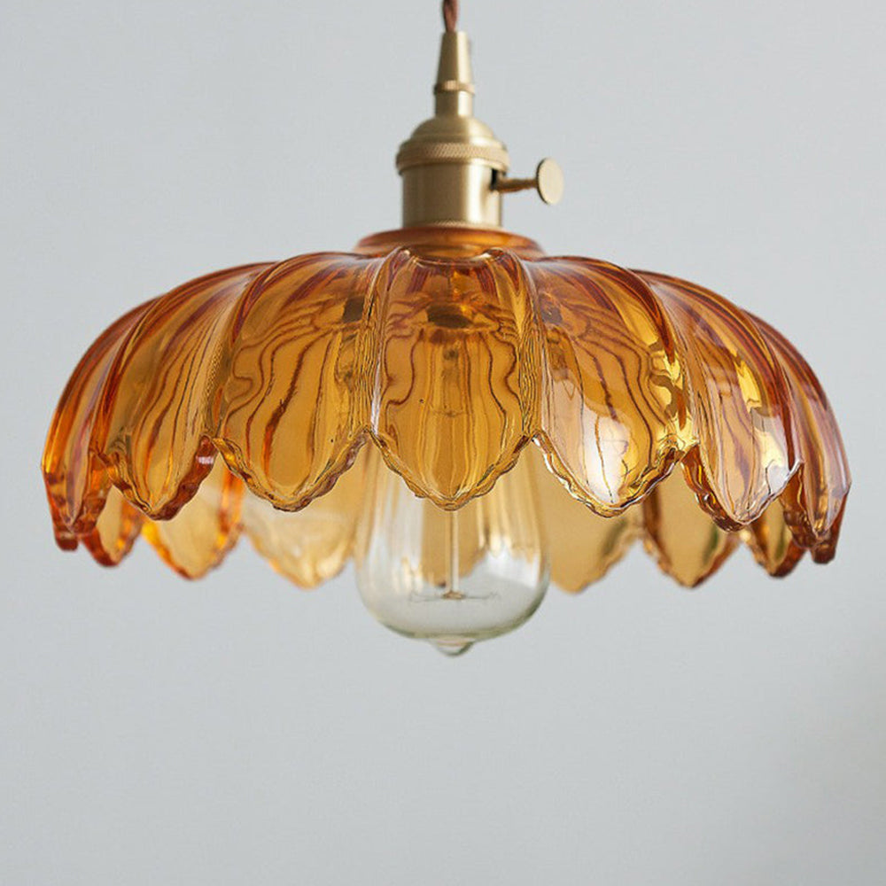 Vintage geglazuurde bloemen hanglamp