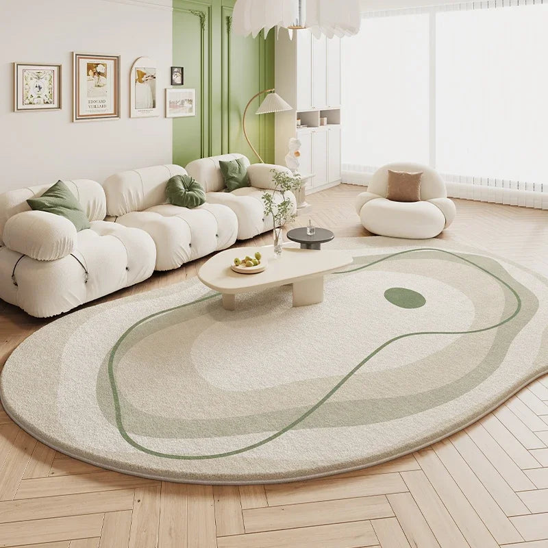 Alfombra de área verde de Sara para sala de estar y dormitorio - Suave, esponjosa, antideslizante