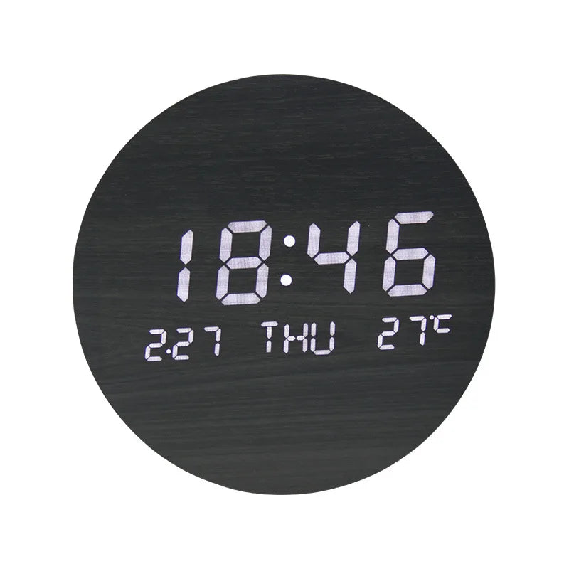 EcoChime – Houten bureauklok met alarm en LED-display