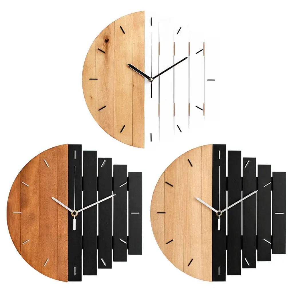 Rustic 12-Inch Wooden Wall Clock