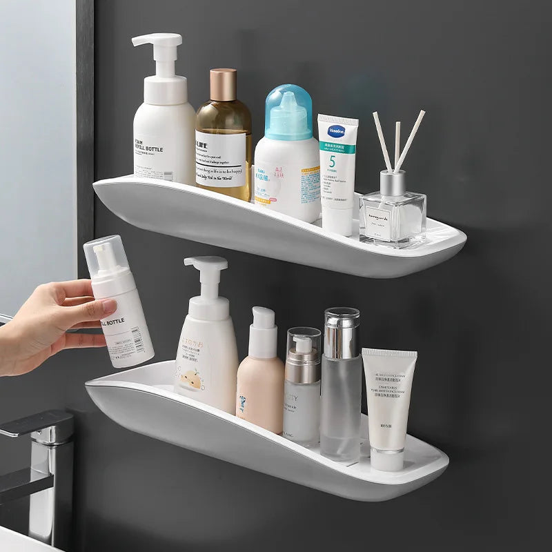 No-Drill Sleek Shower Shelf for Shampoo & Cosmetics