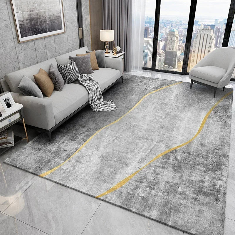 Nordic Elegance Ink Splash Rug – Modern Abstract Area Carpet for Living Room & Bedroom